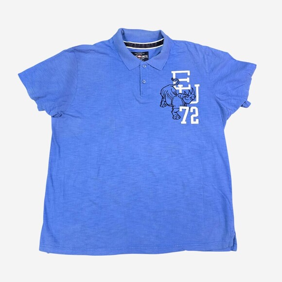 Ecko Unltd Mens Blue Rhinoceros Graphic Short Sleeve Polo Shirt XXL - Picture 1 of 12